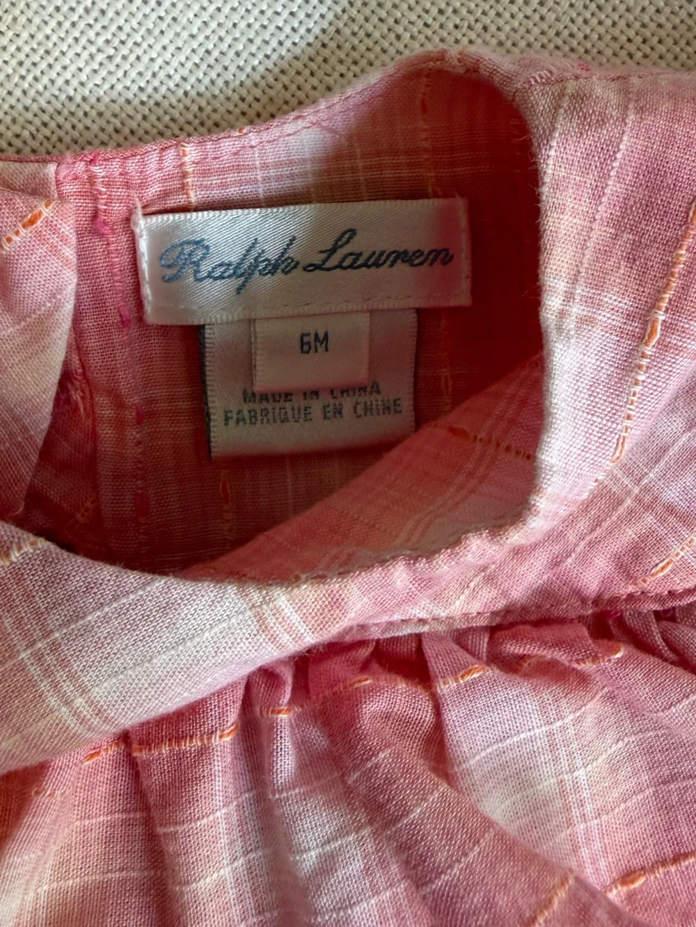 Ralph Lauren Plaid Ruffle Cotton Bubble Romper 6M